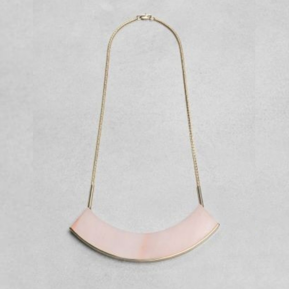 & Other Stories Pink Crescent Moon Necklace